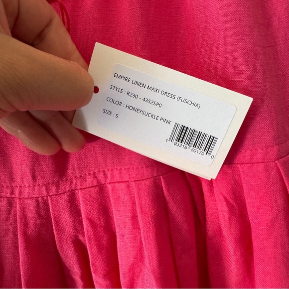 NWT Solid and striped empire linen Maxi Dress size S - Picture 12 of 14